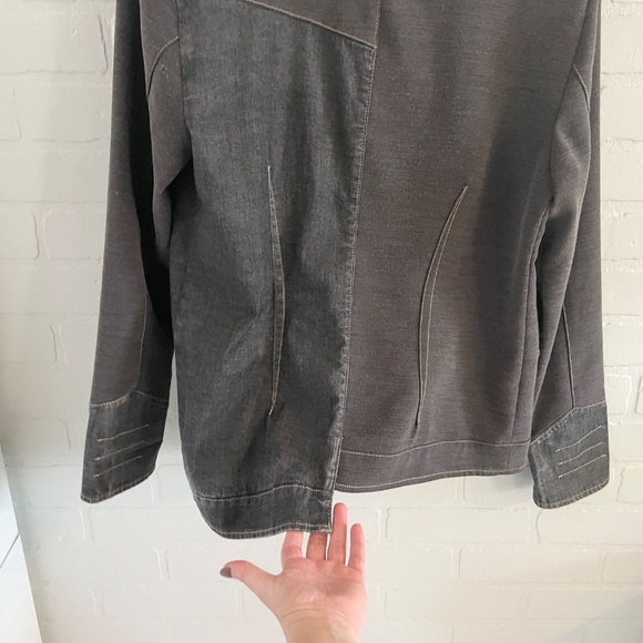 Elisa Cavaletti Y2K Women’s Jersey Knit Blazer Cotton Stretch asymmetrical Sz M - Picture 15 of 15